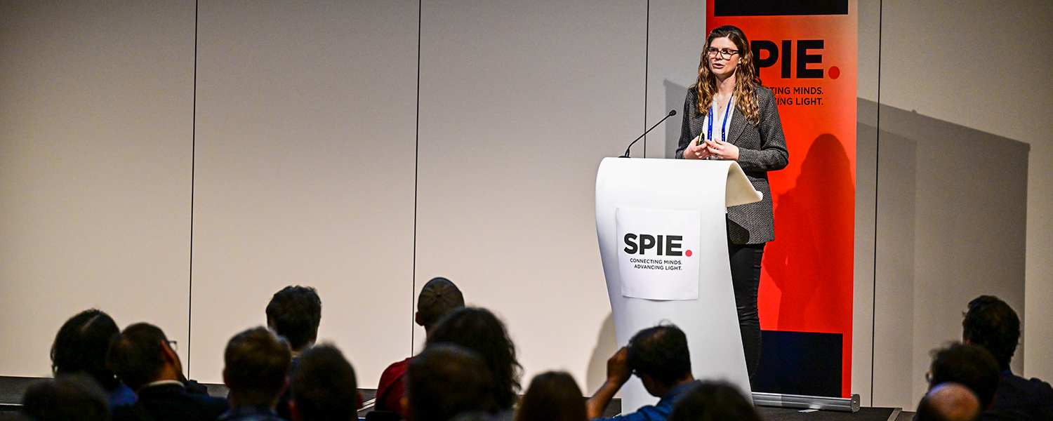 Plenary presenter sharing research at SPIE Sensors + Imaging
