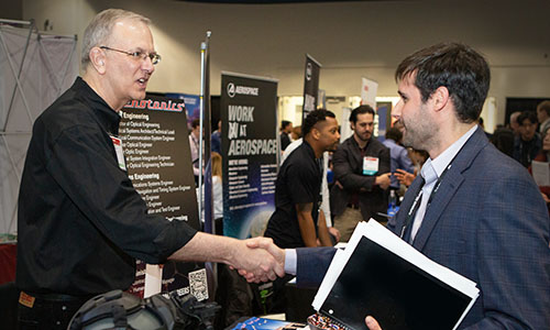 Attendees at an SPIE career fair