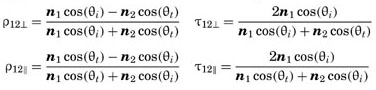 Fresnel Reflectivity Equations