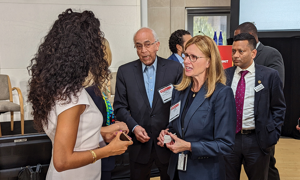Laurie Locascio, Director of the National Institute of Standards and Technology (NIST)  networks with attendees