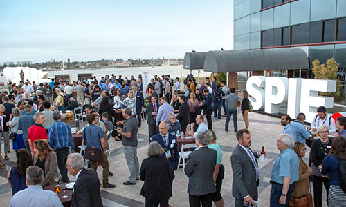 Attendees enjoying SPIE Optics + Photonics reception