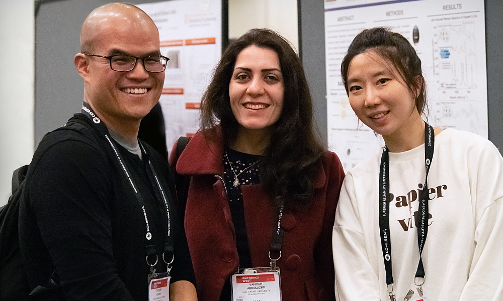 Three SPIE Student Members at an SPIE event