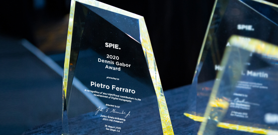 Pietro Ferraro wins the 2020 SPIE Dennis Gabor Award in Diffractive Optics