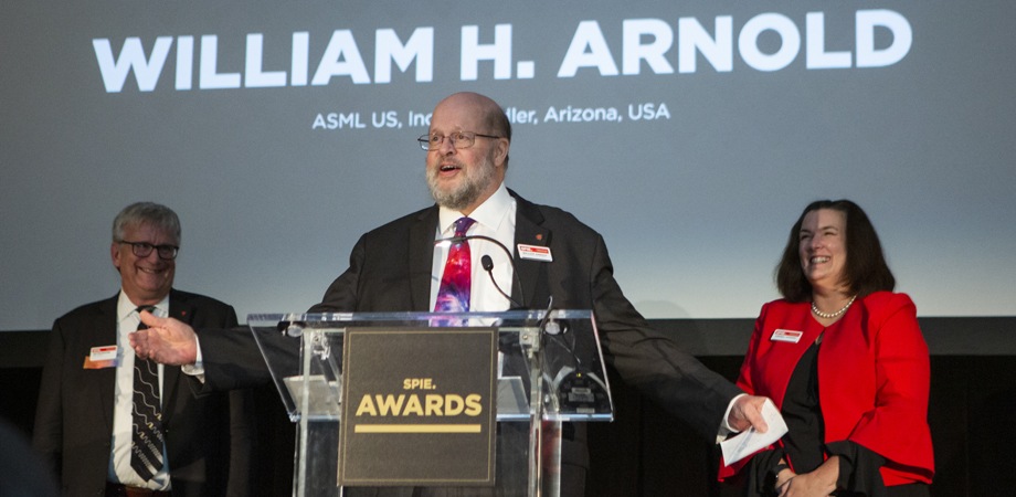 William H. Arnold receiving the SPIE President's Award at SPIE Optics + Photonics 2019