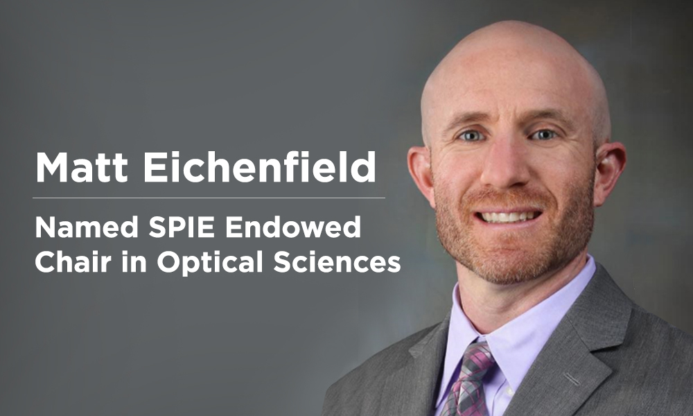 An image of Matt Eichenfield, named SPIE Endowed Chair in Optical Sciences