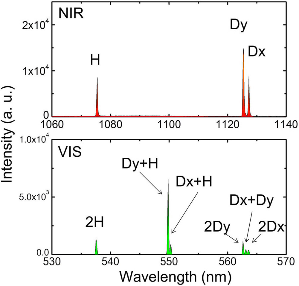 Frequency-doubled photonic crystal nanocavity lasers